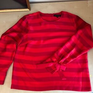 Banana Republic Vibrant Red Striped Blouse